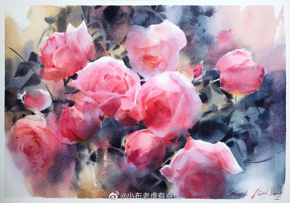 画好啦梦幻水彩花卉，花草水彩手绘插画