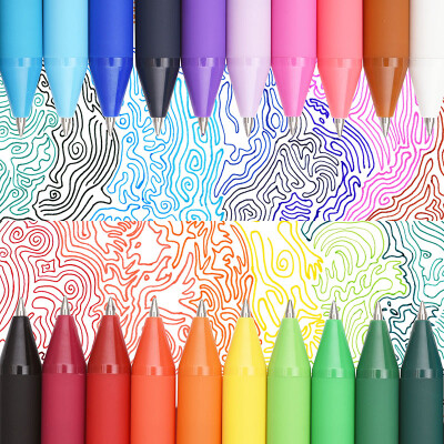 KACO彩色笔 中性签字笔各色手帐水笔 笔记按压式多色彩芯彩虹套装