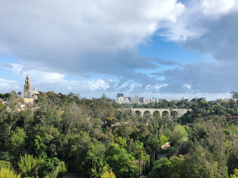 坐在圣地亚哥动物园的缆车上俯瞰整个城市 可爱又自然