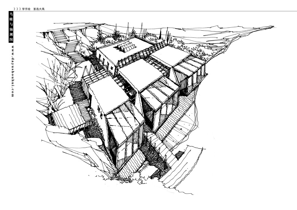 建筑手绘线稿临摹100例