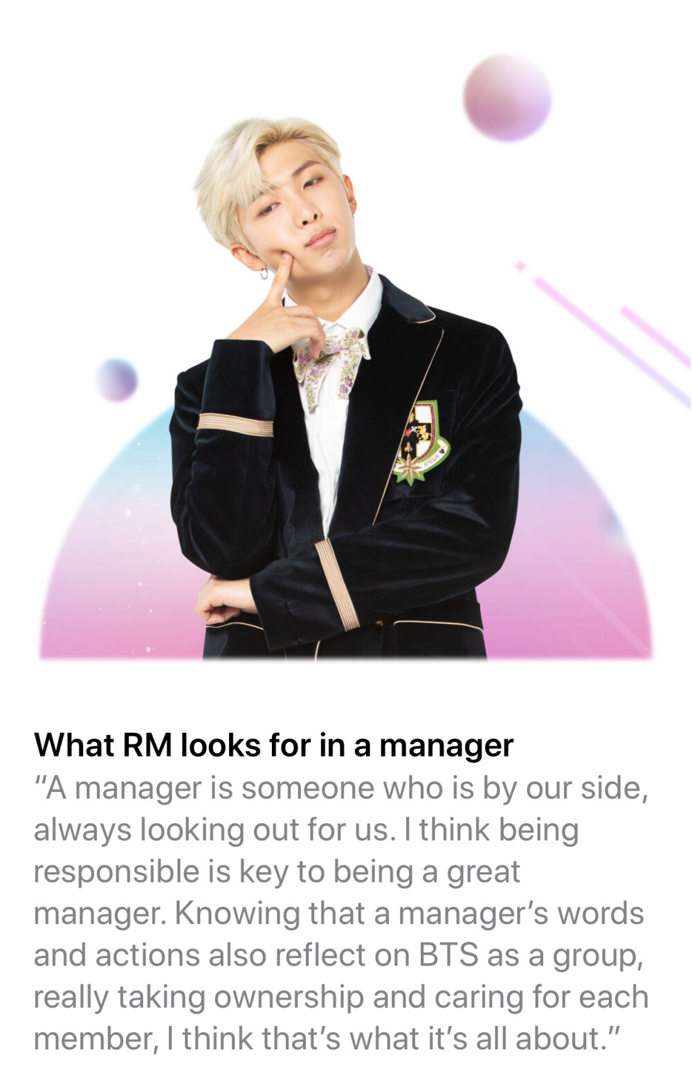 RM 金南俊 BTS 防弹少年团 20190608 BTS WORLD Official更新防弹相关:
“[公告]
BTSWORLD在Apple App Store得到介绍啦!
BTSWORLD is introduced in Apple App Store!
"请成为我们的经纪人吧!"
"Will you be our manager?"
#BTSWORLD  #BTSWORLD
#事前登录 #Pre_Register_Now”