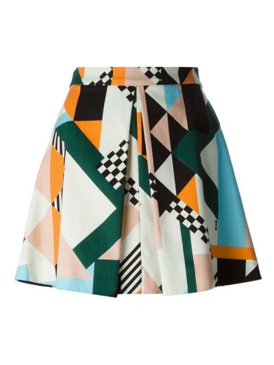 MSGM printed A-line skirt