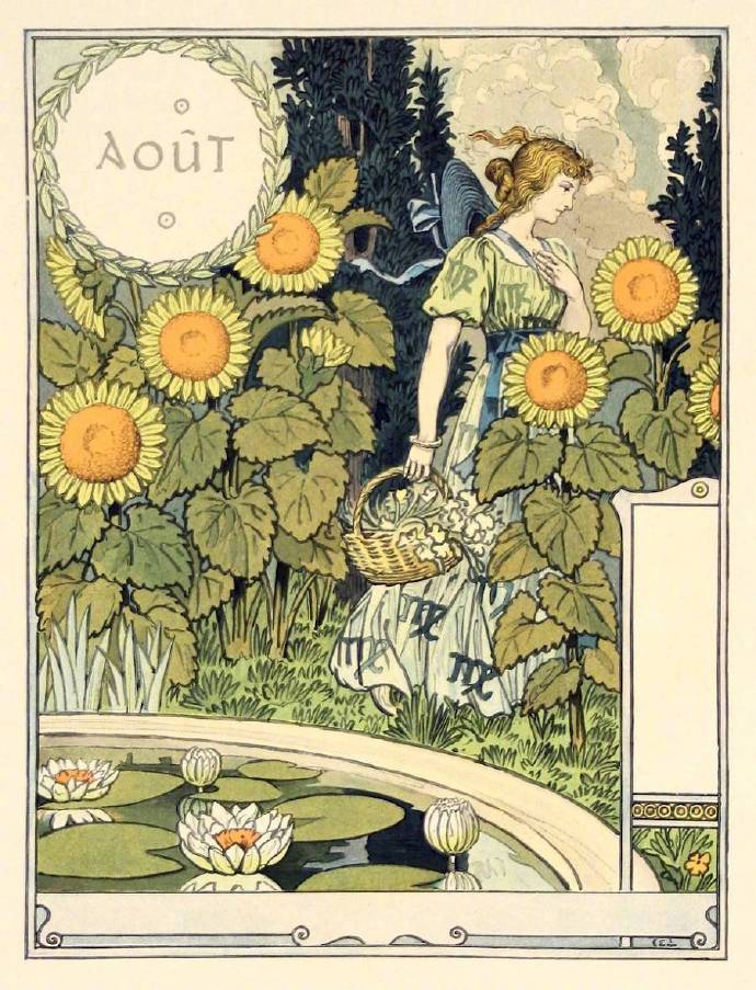 四季花园，100多年前的日历。作者：Eugène Grasset