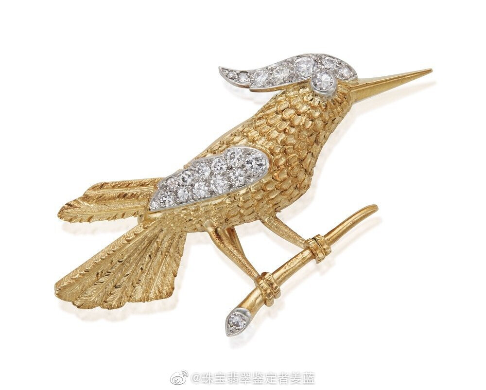 黄金 钻石 鸟形 古董珠宝