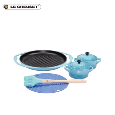 法国 Le Creuset 酷彩 25厘米烤盘套组 油刷 烤罐 硅胶垫