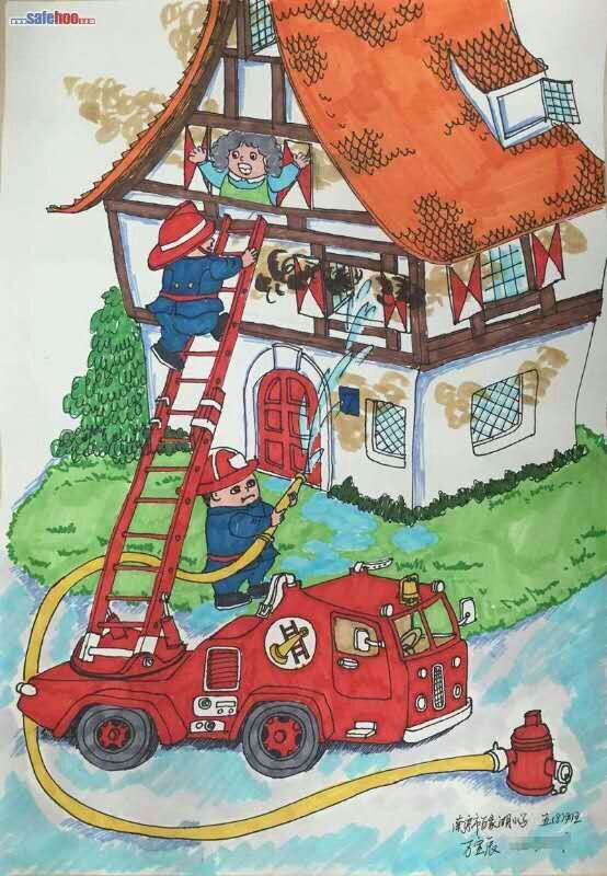 消防儿童画