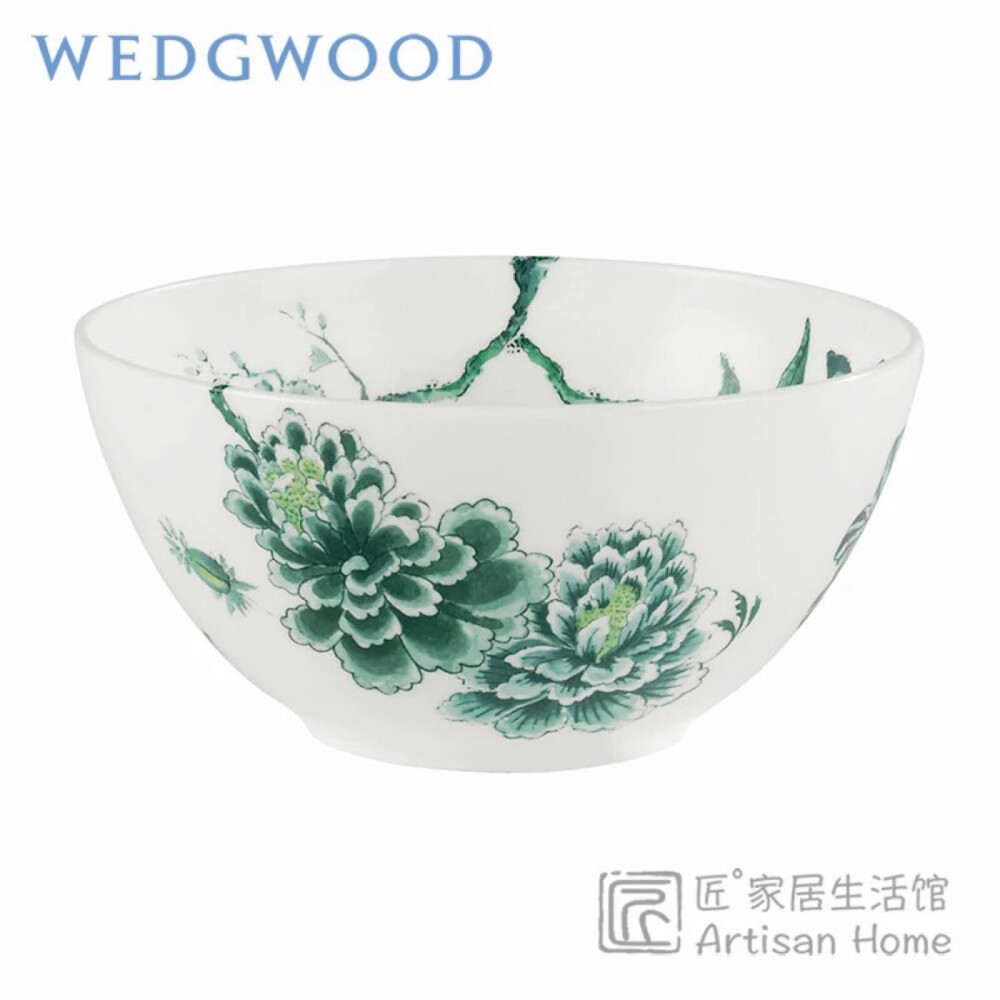 Wedgwood Jasper中国风白色骨瓷沙拉碗大果斗20/30cm翠玉凤凰