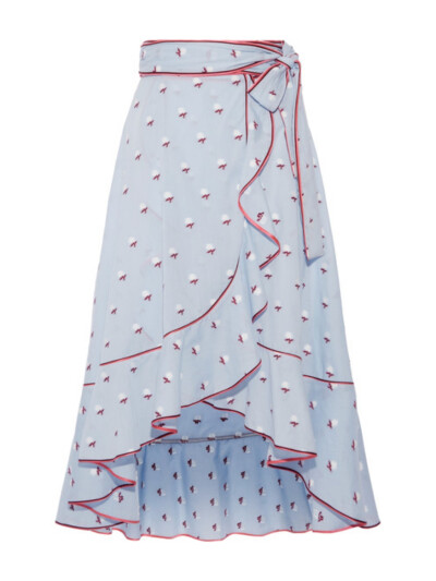 Marc Jacobs | 荷叶边刺绣提花裹身半身裙 | NET-A-PORTER.COM