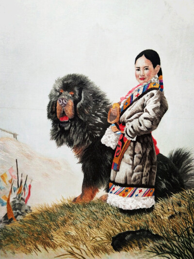 用牛毛和羊毛织的藏族作品