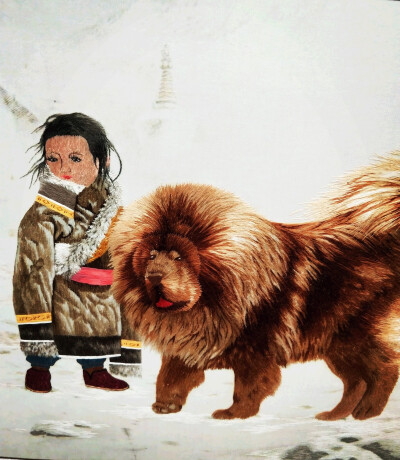 用牛毛和羊毛织的藏族作品