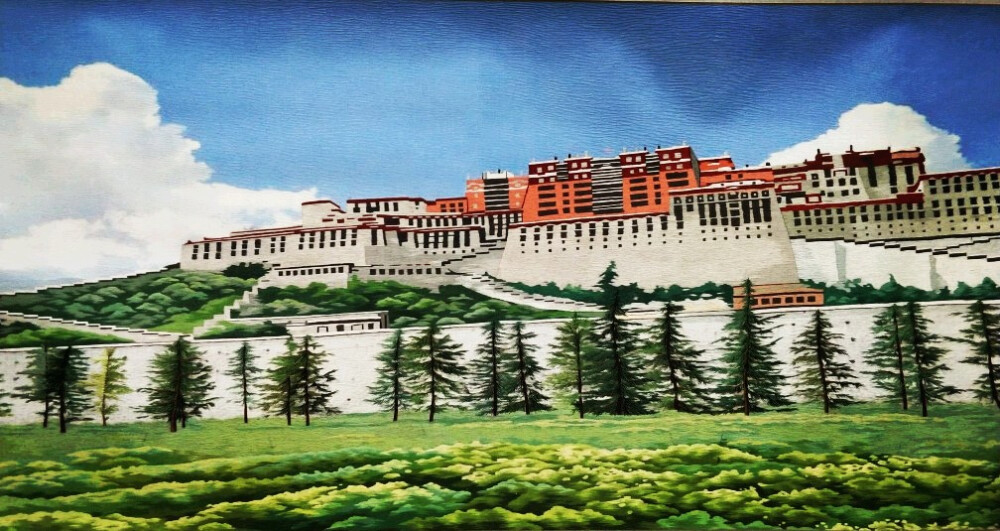 用牛毛和羊毛织的藏族作品