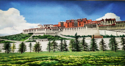 用牛毛和羊毛织的藏族作品