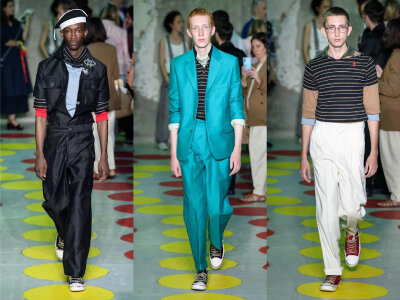 Marni Menswear 2020 春夏系列, 颓废落魄的文艺气质, 帽子是用废物再利用打造~ ​​​