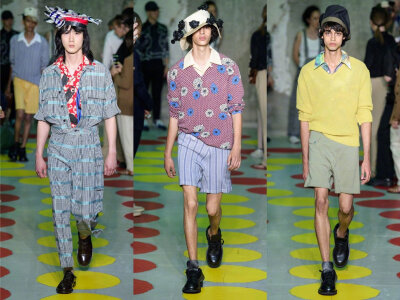 Marni Menswear 2020 春夏系列, 颓废落魄的文艺气质, 帽子是用废物再利用打造~ ​​​