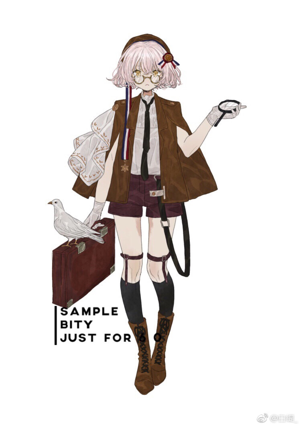 和纸胶带 素材 英伦少女
画师：白缇