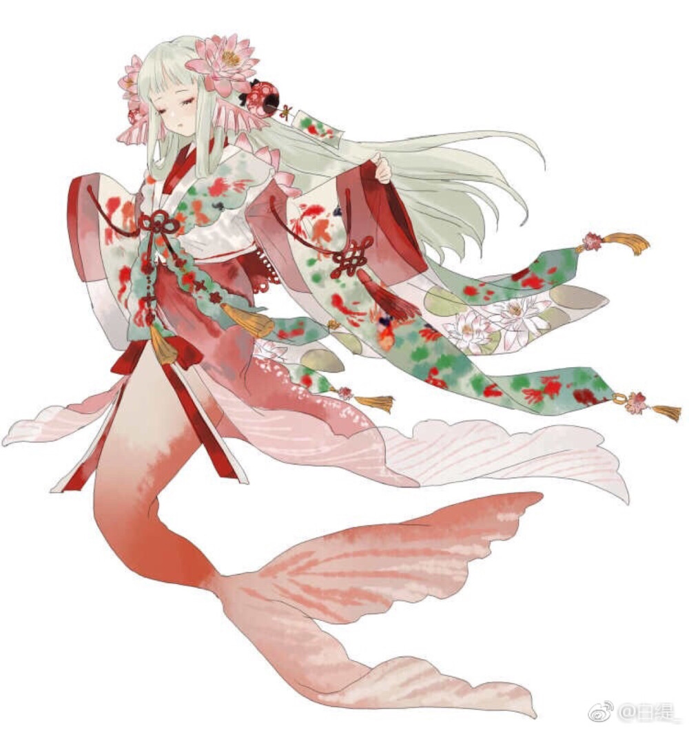 和纸胶带 素材 和服少女
画师：白缇