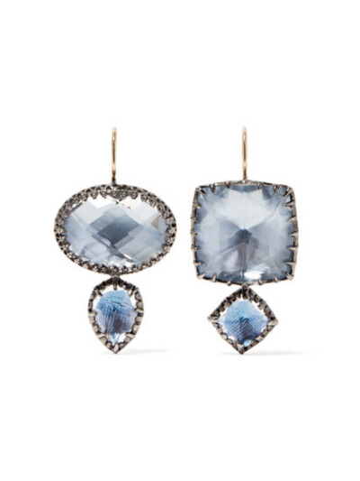 Larkspur &amp; Hawk Sadie rhodium-dipped quartz earrings