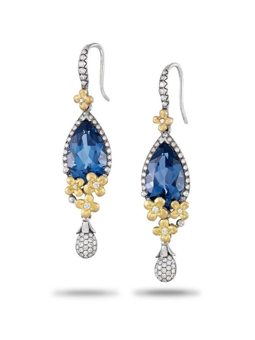 
Flower Dance Earrings - Diamond &amp; London Blue Topaz – Barbara Bixby