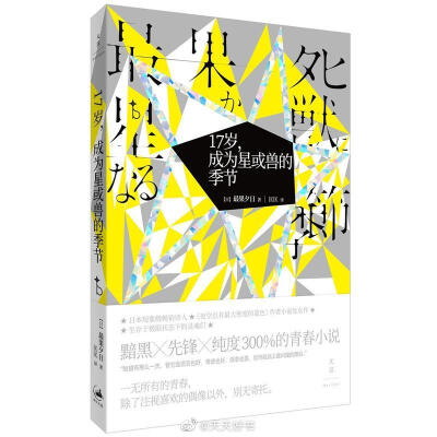 【关于书】“我写作品的时候，我充分指望于读者，因为我想，小说中缺少的主观因素读者自己会加进去的。”（by《契诃夫书信集》）近期出版的几部中、长篇小说：《17岁，成为星或兽的季节》《阿加莎消失的十一天》《为…