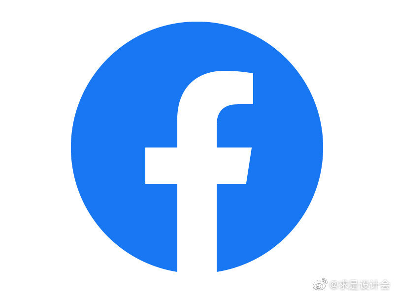 Facebook 换上的新标志，图形和颜色都有变化了。#求是爱设计#