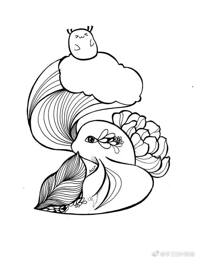 原创线描插画系列之小白的日常生活不容错过的线描画
