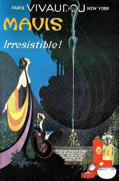 一百年前的化妆品广告画。作者：Fred L. Packer