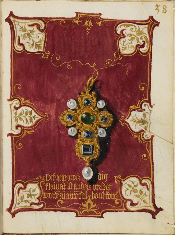 古董十字架设计稿【Jewel Book of the Duchess Anna of Bavaria 】(1550s) ​​​