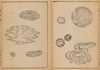 1903年，日本艺术家森雄山(Mori Yuzan)发表在日本工匠的资源指南中波浪设计的画册《波纹集》/三卷本系列为《Hamonshū》——