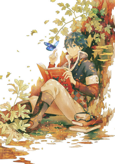坐 书 蝴蝶 