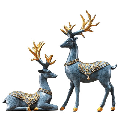 鹿摆件架子上装饰工艺品结婚礼物客厅柜子酒柜摆设招财小鹿装饰品
