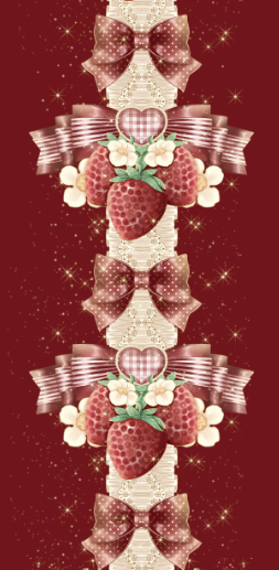 Lolita柄图 草莓兔熊