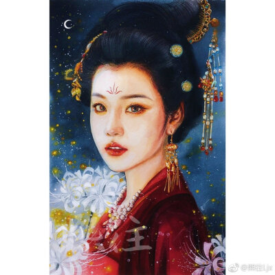 水彩古风人物手绘 作者：熙往Ljx ​