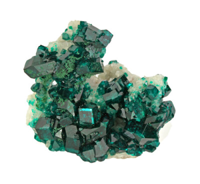 Dioptase with Calcite from Namibia