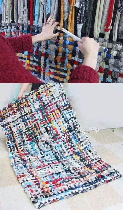 旧物编织毯子