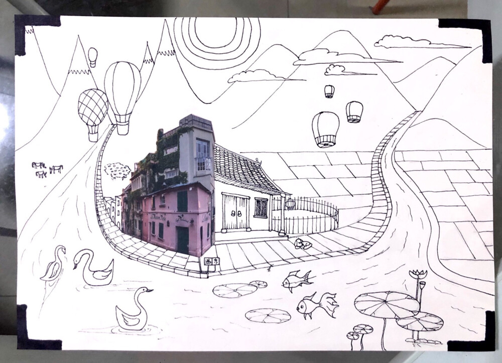 照片的联想。儿童画 6～10岁