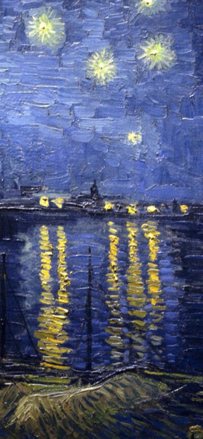 iPhonex/xs/max 世界名画 梵高 罗纳河上的星空局部