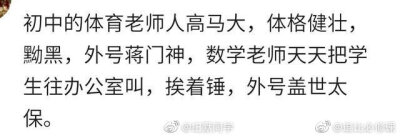 #曾经给老师起过的外号#你上学的时候给老师起过外号吗？