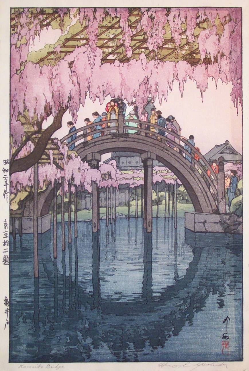 日本版画中的老建筑。作者：Yoshida Hiroshi（1876-1950年）