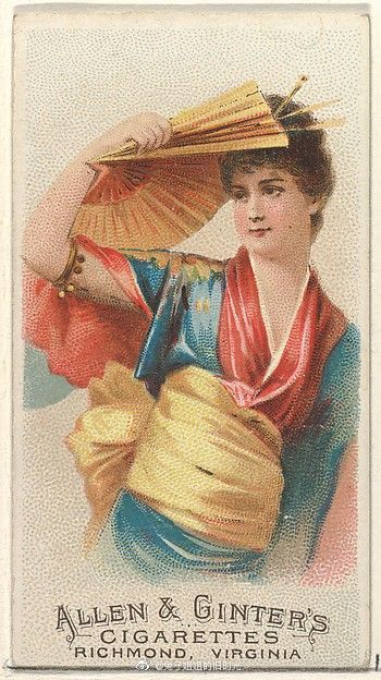 艺术收藏 | 插画
“淑女们”
Fans of the Period series， Allen & Ginter
大都会艺术博物馆