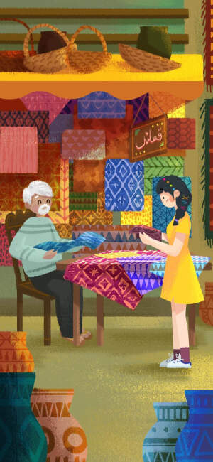 利比亚·的黎波里『旅行串串』

在五颜六色的手工小店
一头银发的老爷爷
跟我聊起了他的过往
几乎都是关于
他心灵手巧的老伴儿

看着那一张张精美的作品
在那一刻
我看到了爱情最美的模样
