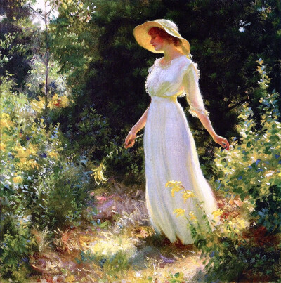 春游。作者：Charles Courtney Curran 