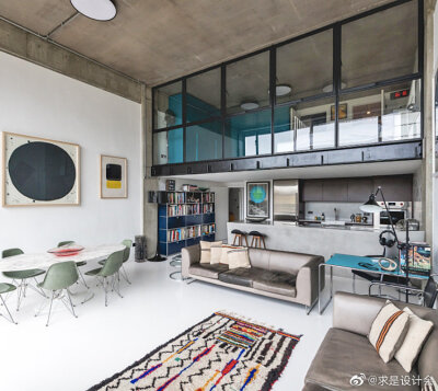 伦敦现代前卫风格包豪斯loft设计。#求是爱设计#