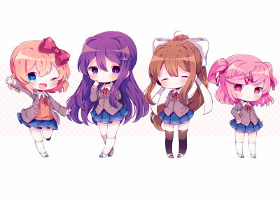 心跳文學部！{Doki Doki Literature Club!} [紗世里/優里/莫妮卡/夏樹]