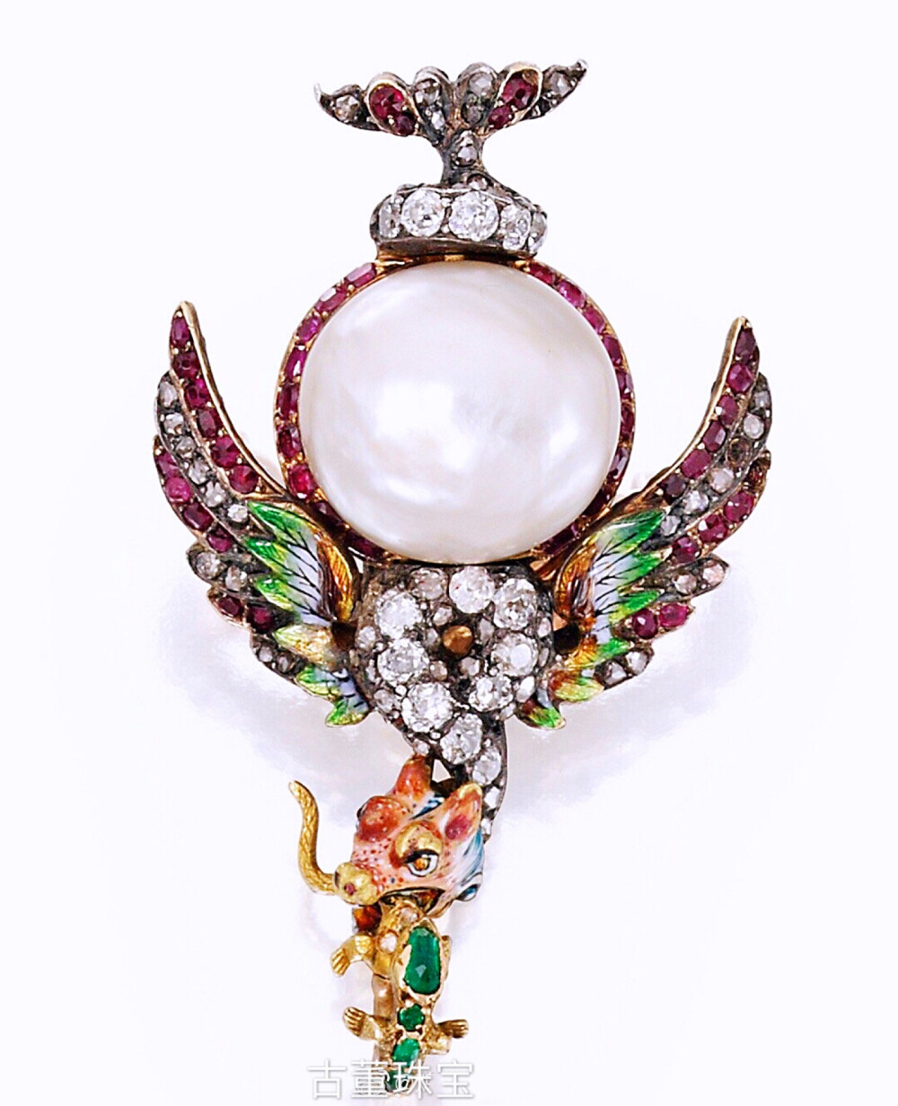 古董珠宝-维多利亚时期的珐琅作品,19世纪.