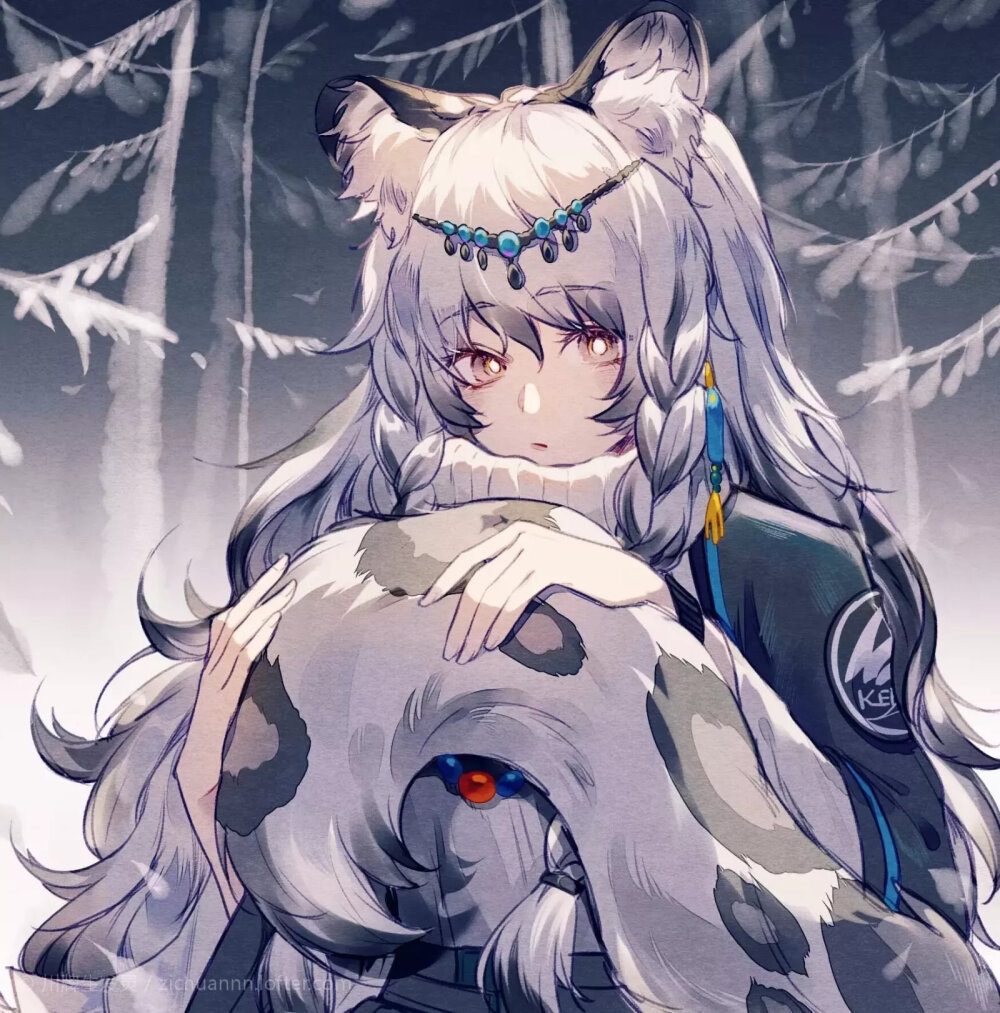 #明日方舟# 初雪 画师：川牌生发灵