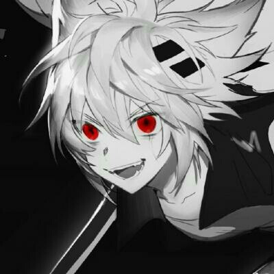 二次元男生头像 黑白 红瞳