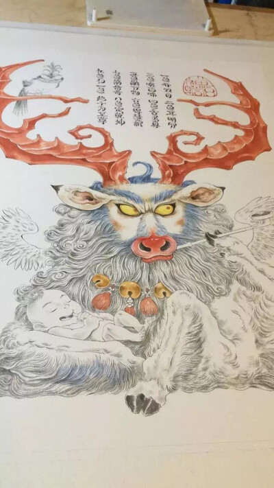 手绘插画 | 他创作的每幅鬼怪都富有故事感，?堪称视觉盛宴。-85后画家-侯亚楠