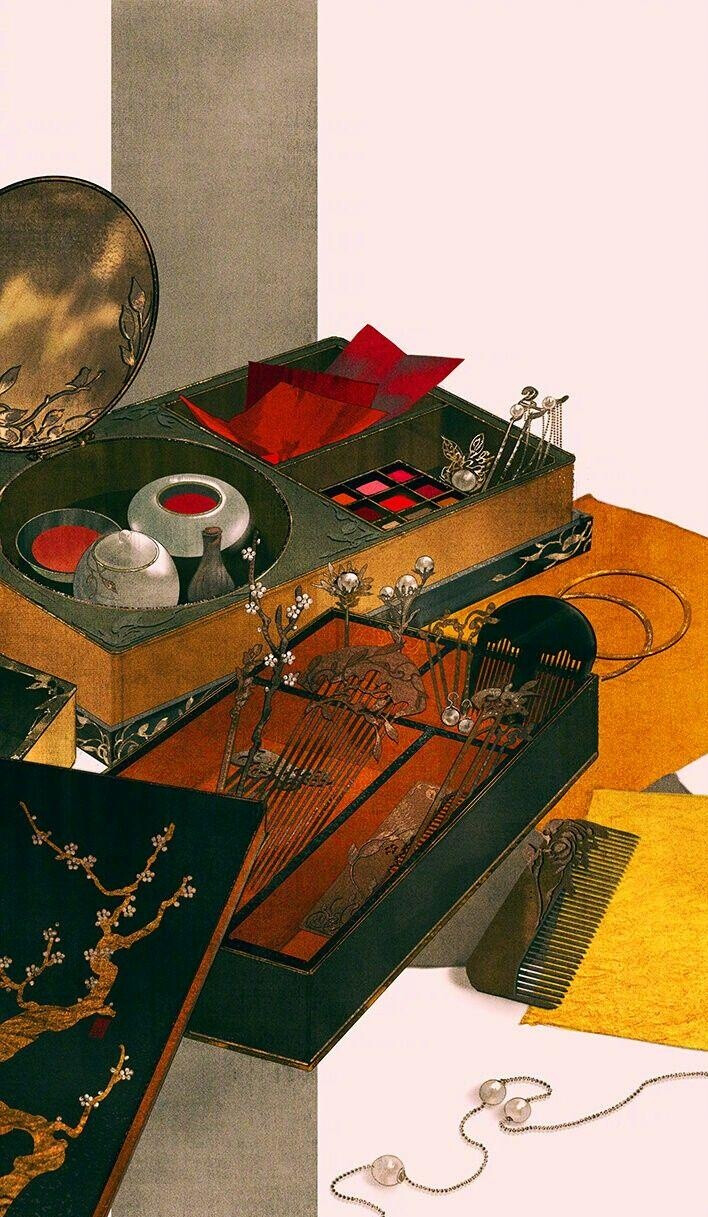 胭脂水粉金钗玉梳