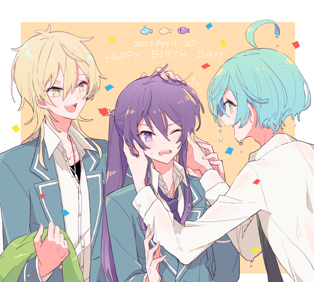 ちかふじ p站 二次元 插画 少年 动漫 偶像梦幻祭 羽风熏 神崎飒马