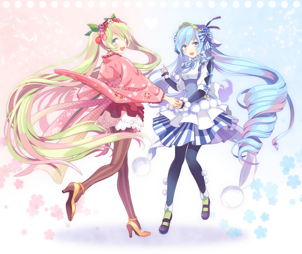 VOCALOID 初音未来 樱初音 雪初音 P站:秋吉